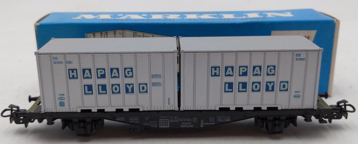 Marklin 4659 HO Hapag Lloyd Flatcar w/Containers LN/Box