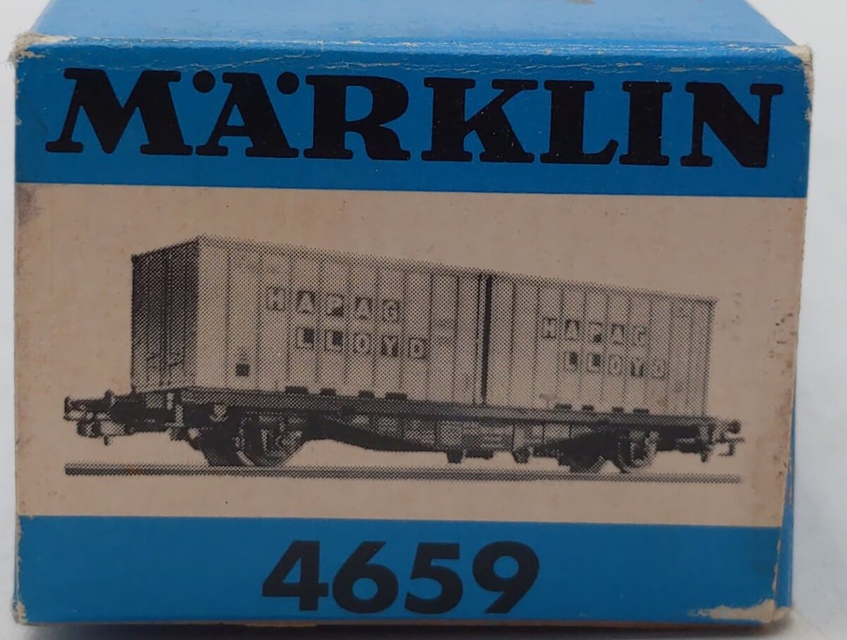 Marklin 4659 HO Hapag Lloyd Flatcar w/Containers LN/Box