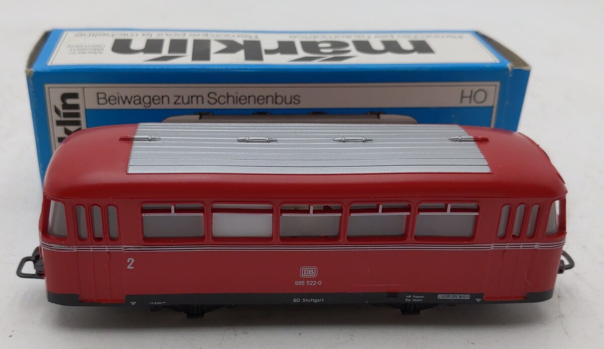 Marklin 4018 HO Scale Lighted DB Railbus Trailer LN/Box