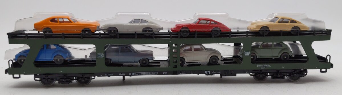 Marklin 4074 HO Scale German Federal Railway Auto Carrier w/ Cars LN/Box