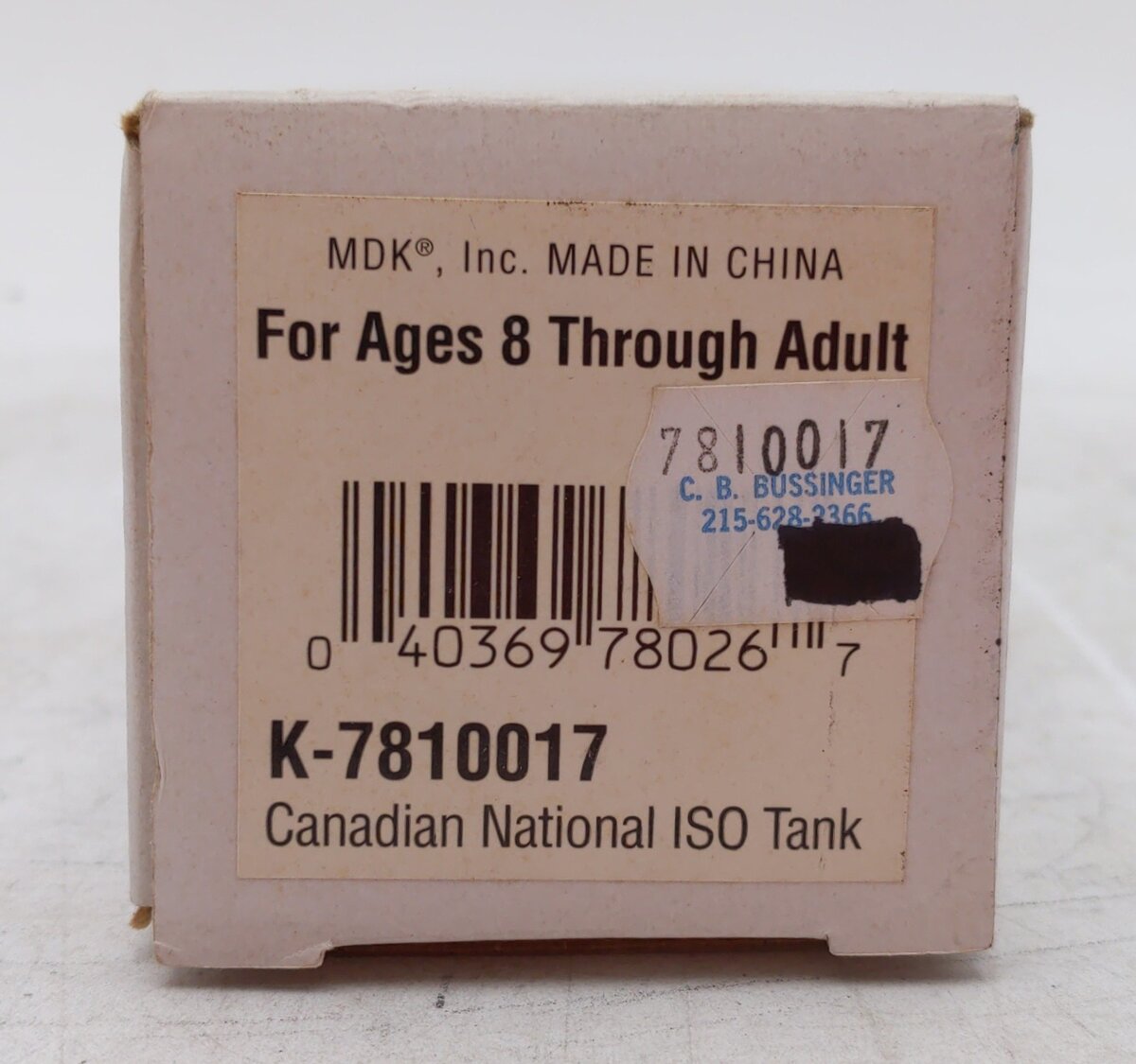 K-Line K7810017 Canadian National ISO Tank