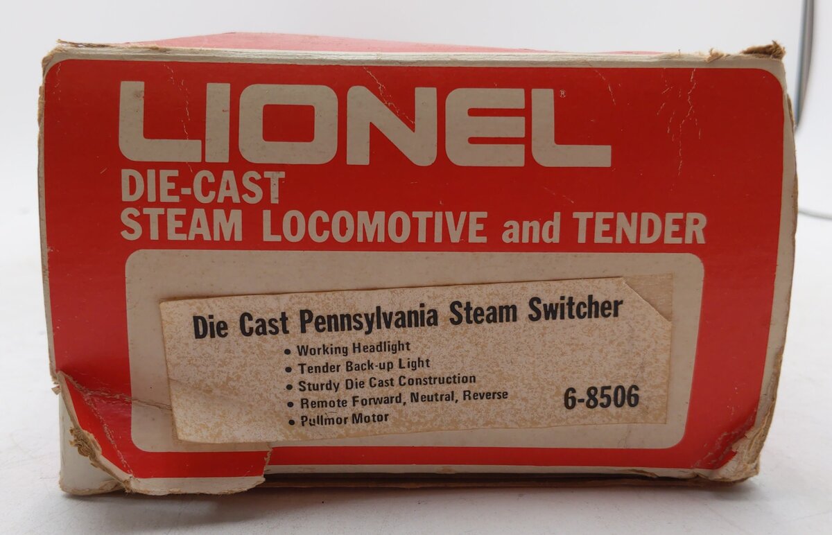 Lionel 6-8506 O Gauge Pennsylvania 0-4-0 Steam Switcher & Tender LN/Box