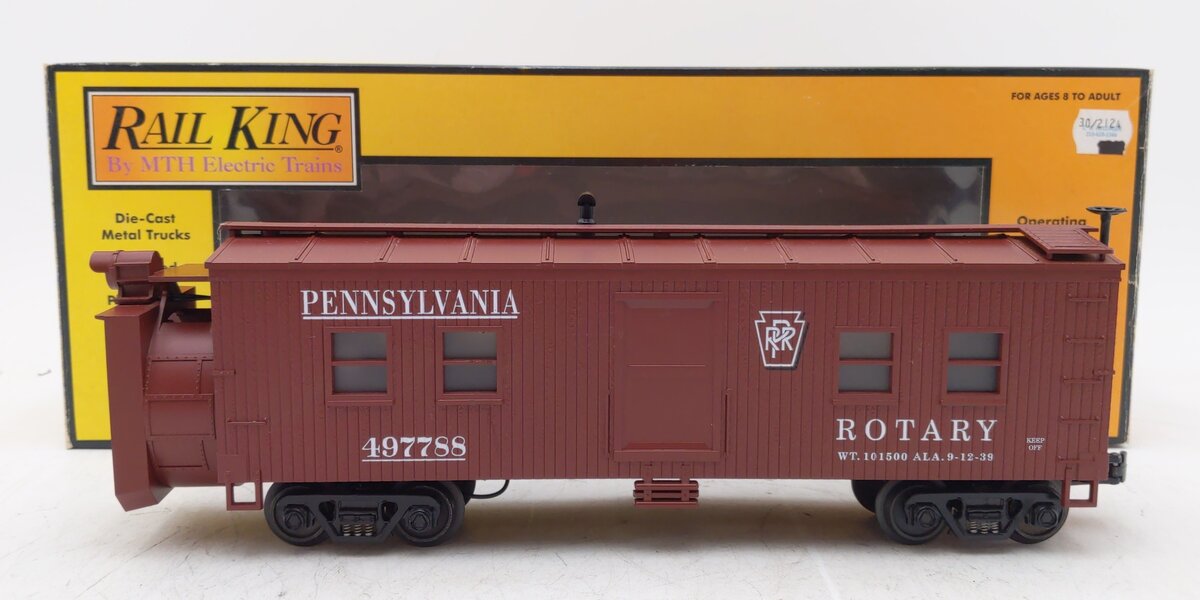 MTH 30-2124 O Gauge Pennsylvania Rotary Snow Plow #497788 LN/Box