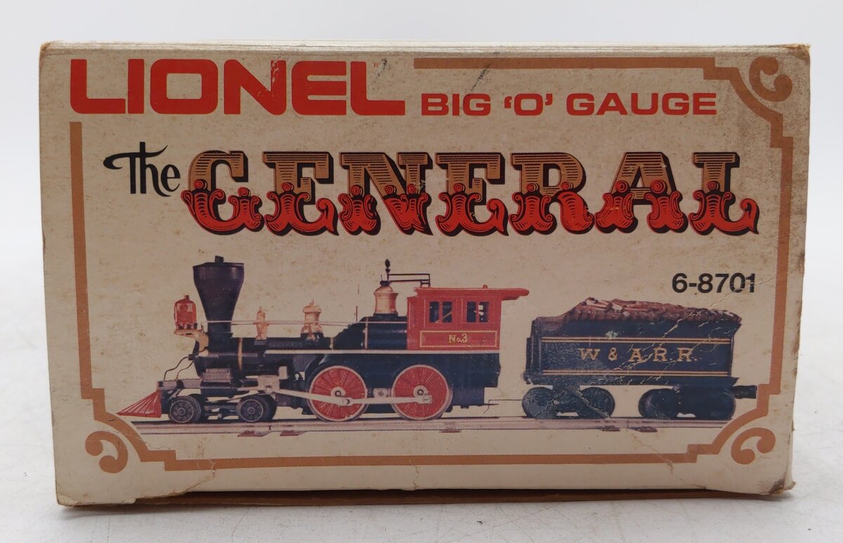 Lionel 6-8701 O Gauge W&ARR General 4-4-0 Steam Locomotive and Tender #3 VG/Box