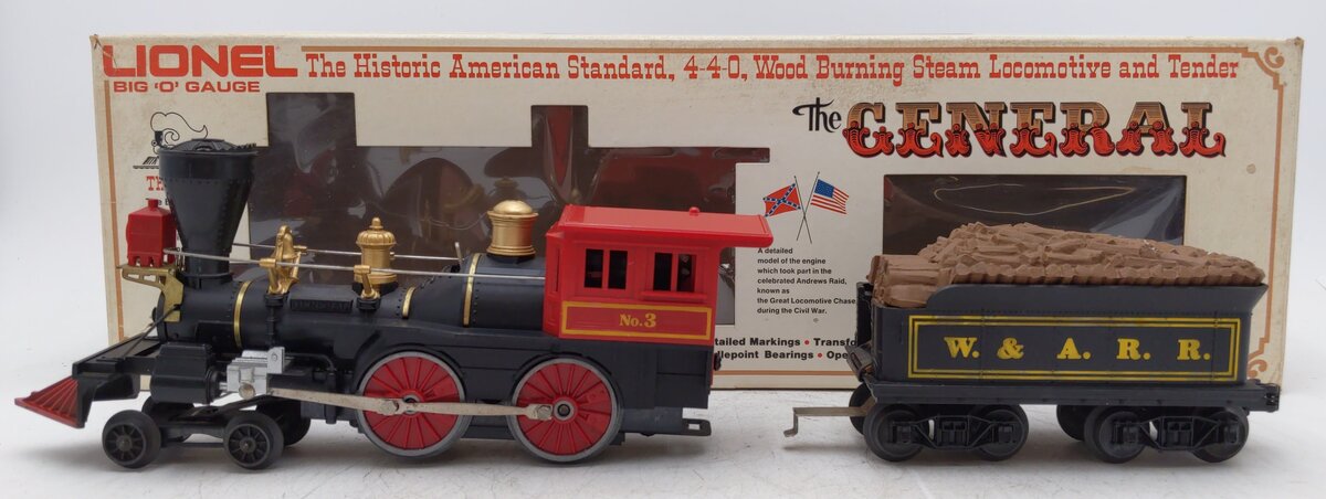 Lionel 6-8701 O Gauge W&ARR General 4-4-0 Steam Locomotive and Tender #3 VG/Box