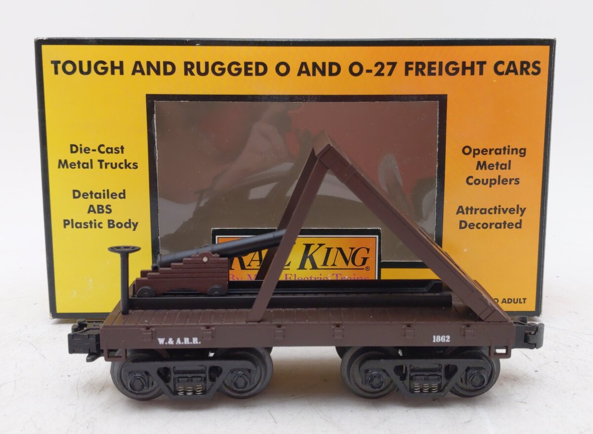 MTH 30-7635 O Western & Atlantic Railroad 19th Century Flatcar #1862 with Cannon LN/Box