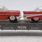 MTH 30-7610 O Gauge MTH Lines Flat Car with 2 Red Ertl '57 Chevys NIB