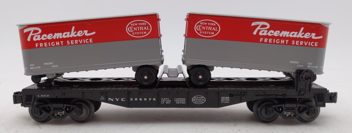 Lionel 6-83169 O New York Central Flatcar With Piggyback Trailers
