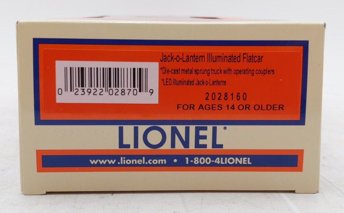 Lionel 2028160 O Gauge Jack O' Lantern Flat Car