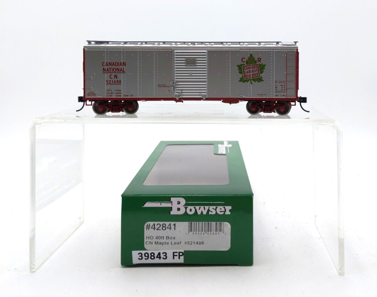 Bowser 42841 HO Canadian National 40' Steel Side Boxcar #521498