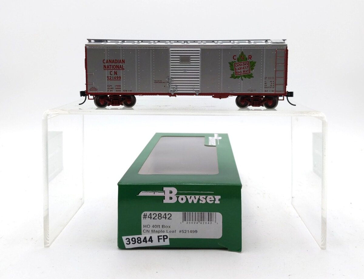 Bowser 42842 HO Canadian National RTR40' Steel Side Boxcar #521499 LN/Box