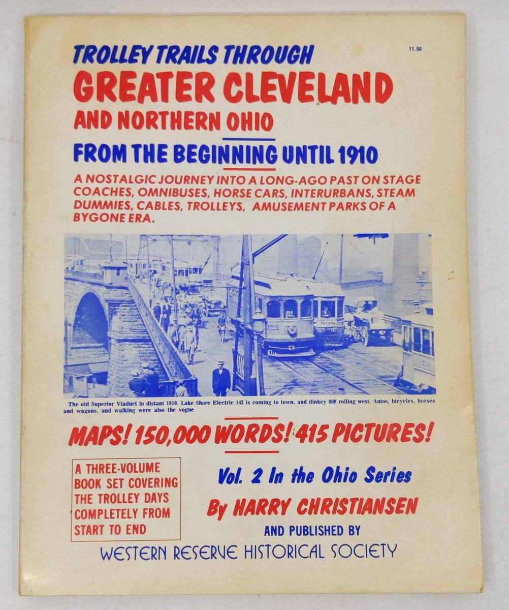 Trolley Trails Through Greater Cleveland and Northern Ohio Paperback Book VG
