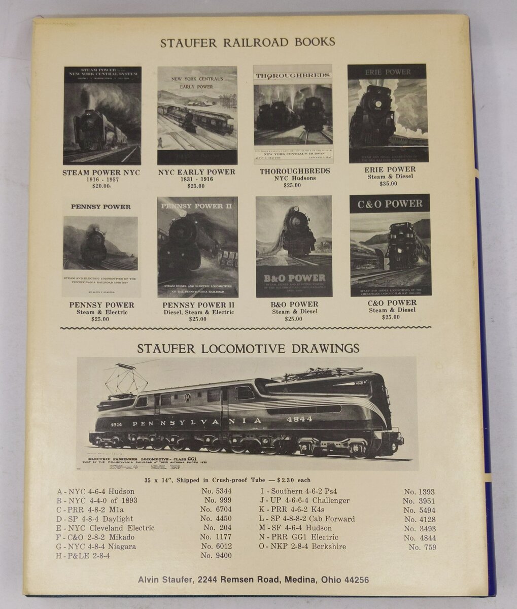 New York Central's Later Power, 1910-1968 Hardcover Book By Alvin Staufer EX