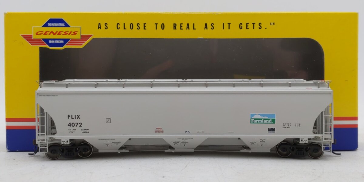 Athearn G4266 HO Farmland Industries Trinity 5161 Cu.Ft. Covered Hopper #4072