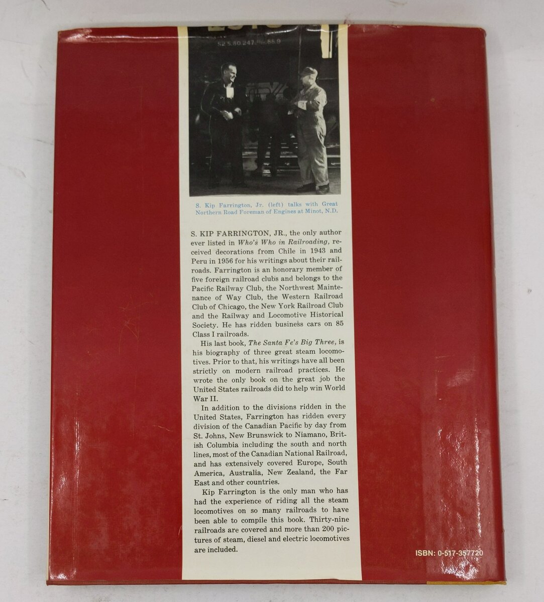 Railroading Coast to Coast Hardcover Book By Jr. Farrington, S. Kip EX