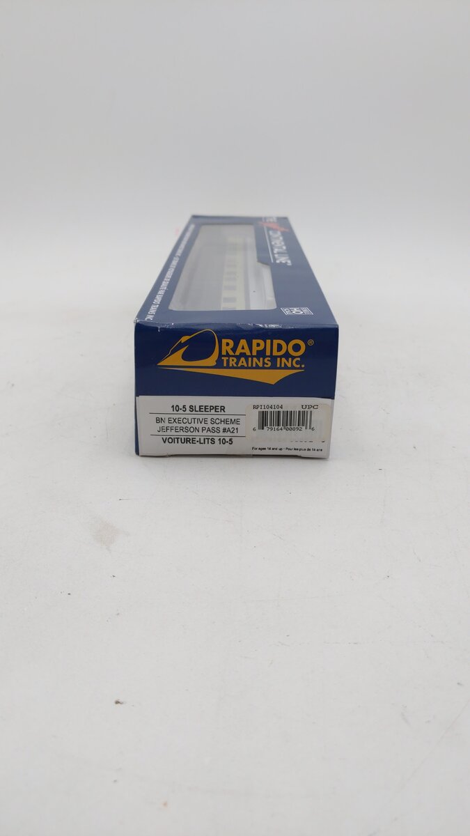 Rapido Trains 104105 HO Burlington Northern 10-5 Sleeper "Jefferson Pass