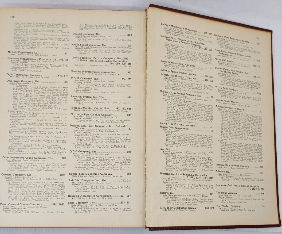 Railway Engineering and Maintenance Cyclopedia Hardcover Book VG