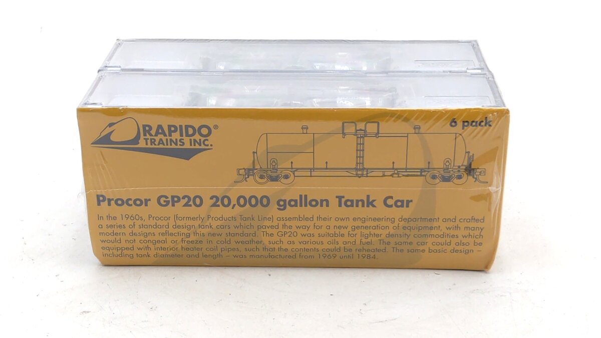 Rapido Trains 535005 N Scale Procor PROX 20,000 Gallon Tank Car (Pack of 6)