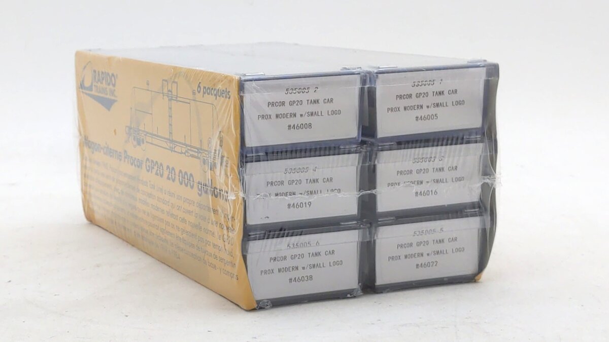 Rapido Trains 535005 N Scale Procor PROX 20,000 Gallon Tank Car (Pack of 6)