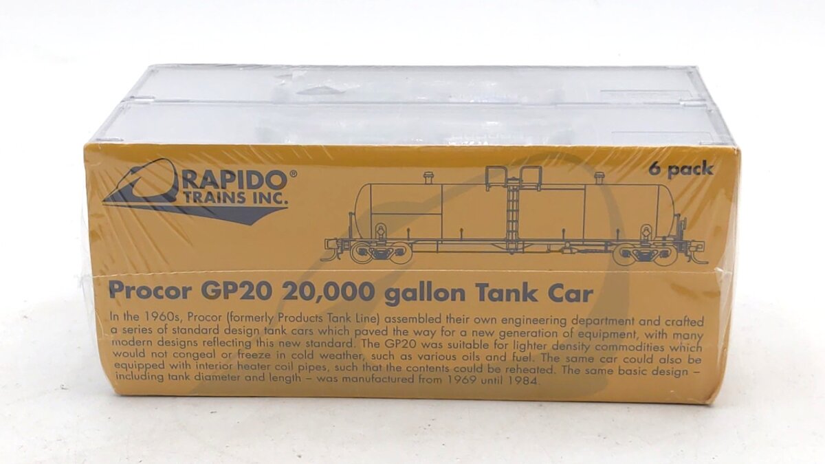 Rapido Trains 535006 N Scale Procor PROX 20,000 Gallon Tank Car (Pack of 6)