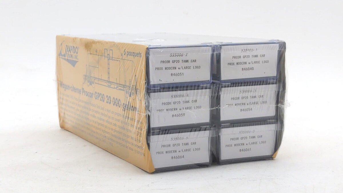 Rapido Trains 535006 N Scale Procor PROX 20,000 Gallon Tank Car (Pack of 6)