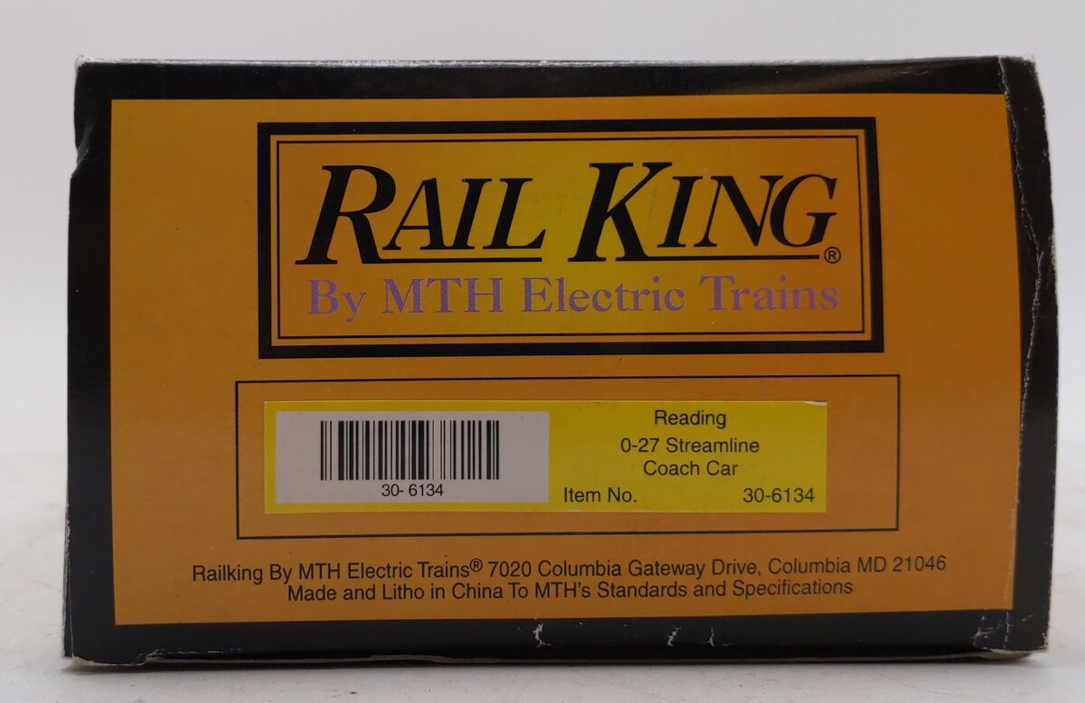 MTH 30-6134 Reading O-27 Streamlined Coach Car LN/Box