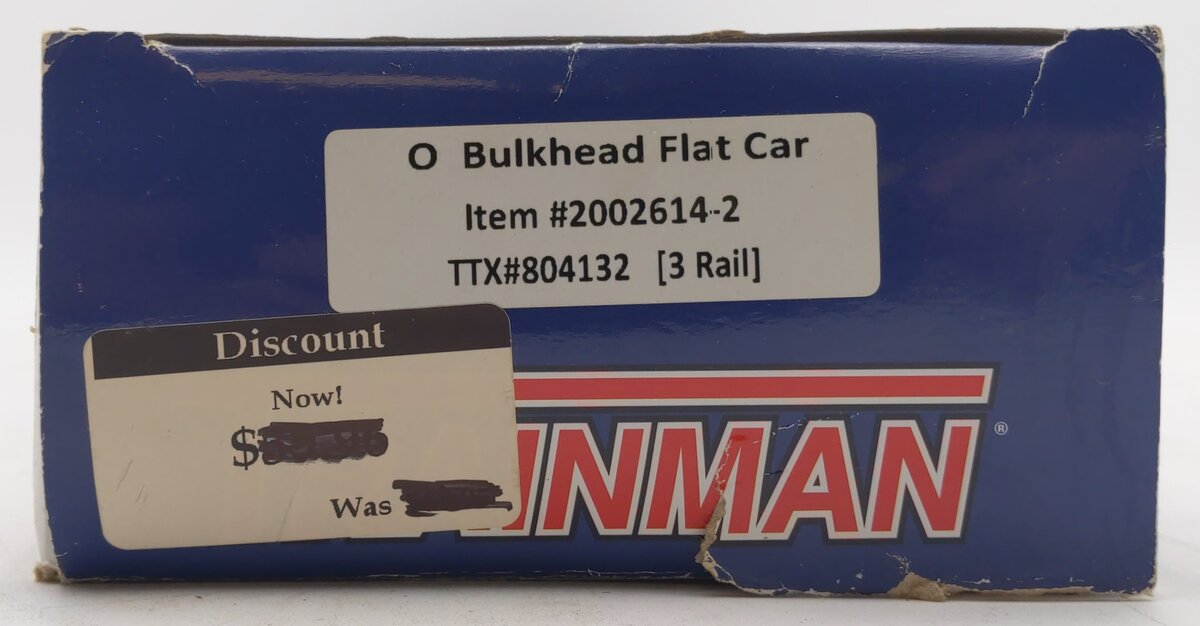 Atlas 2002614 O TTX Trainman® 62' Bulkhead Flat Car - 3 Rail