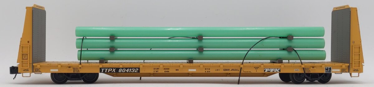 Atlas 2002614 O TTX Trainman® 62' Bulkhead Flat Car - 3 Rail
