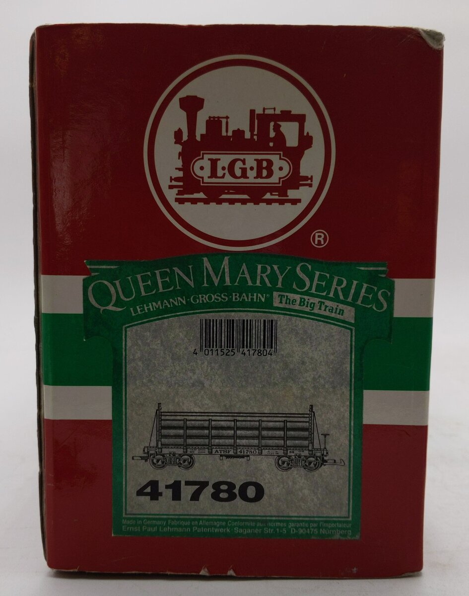 LGB 41780 G Scale Atchison Topeka & Santa Fe Flatcar with Pipe