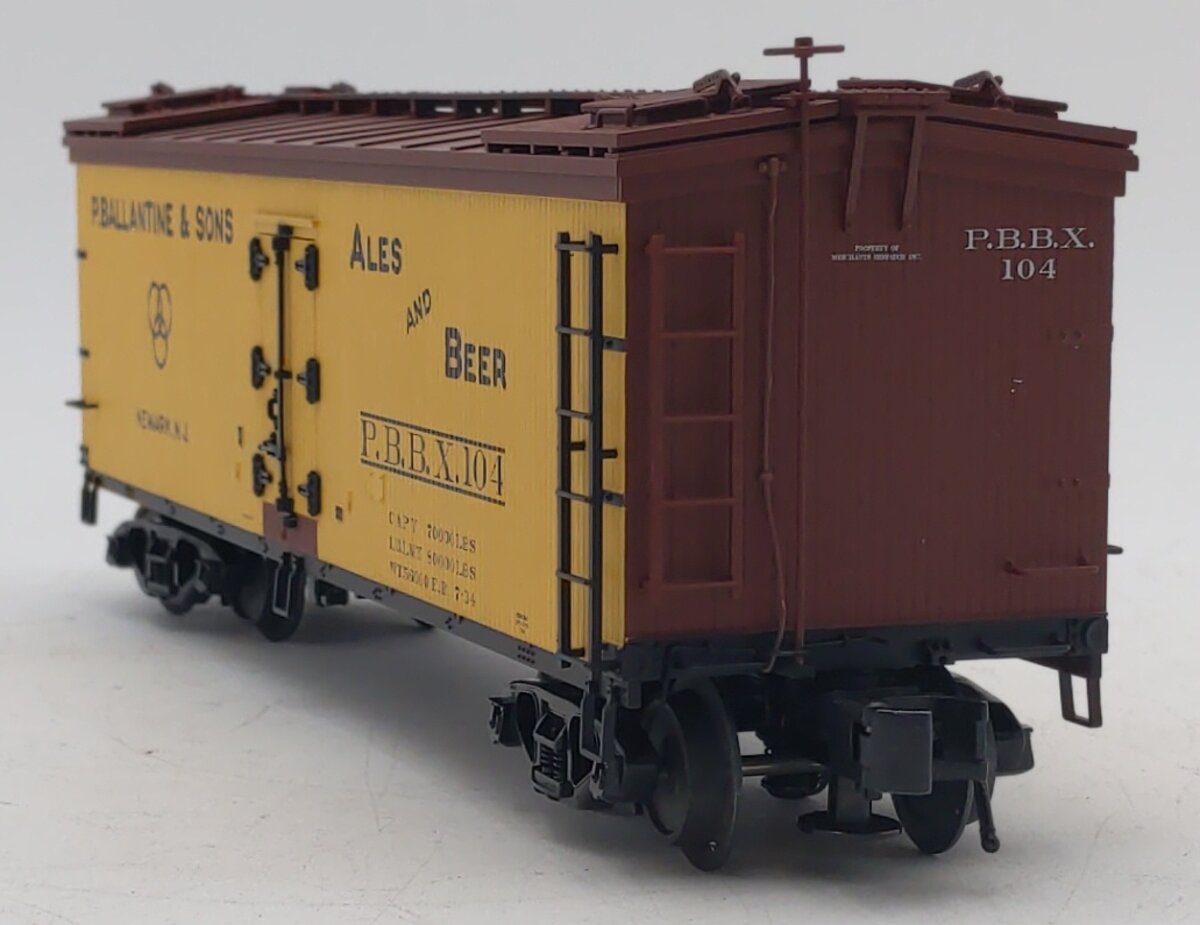 Atlas 8173-4 O Gauge Ballantine Beer 40' Rebuilt Wood Reefer #104 (3Rail) EX/Box