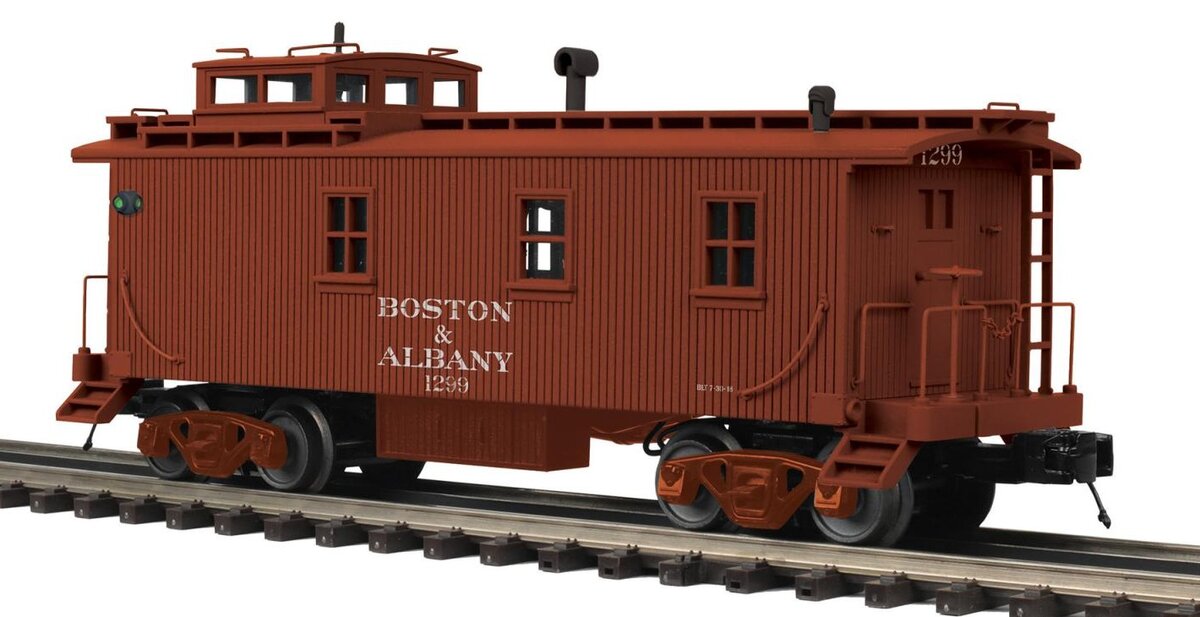 MTH 20-91792 O Gauge Boston & Albany 35' Woodsided Caboose #1299 NIB