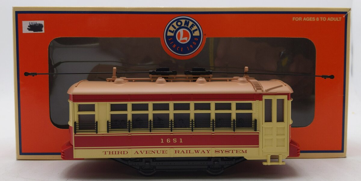 Lionel 6-28415 O Gauge Third Avenue Trolley #1651