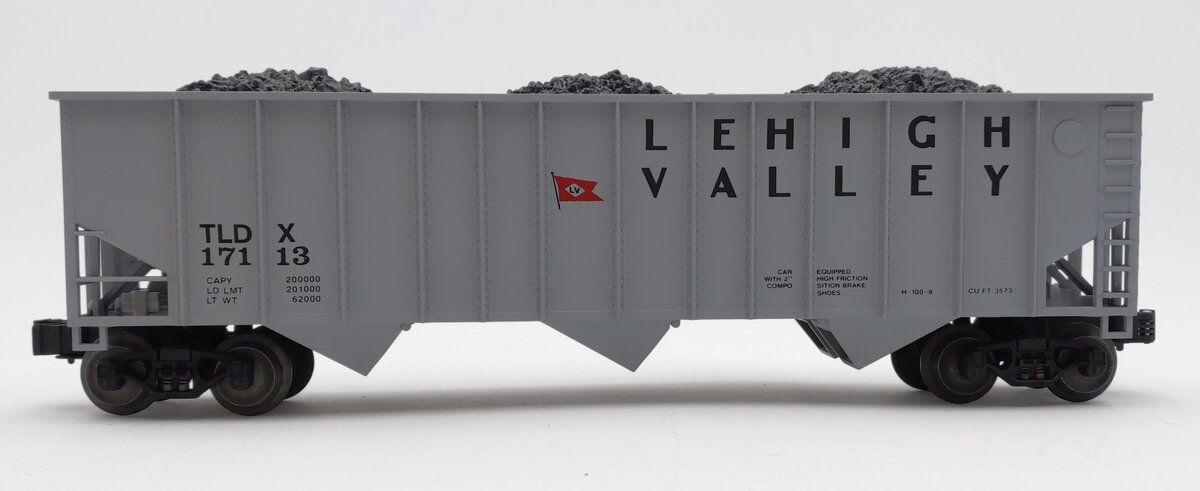 Lionel 6-17113 O Gauge Lehigh Valley 3-Bay Hopper with Simulated Coal Load LN/Box