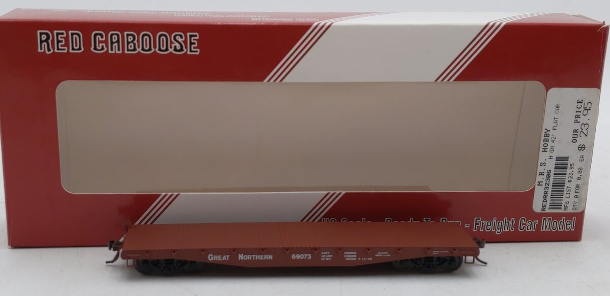 Red Caboose RR-32306-8 HO Great Northern 42' Flatcar #69073 NIB