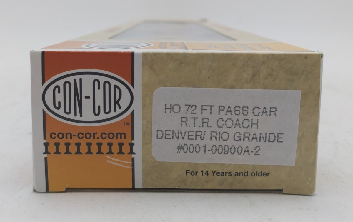 Con-Cor 0001-00900A-2 HO Scale DRGW 72' Passenger Coach Car #1242