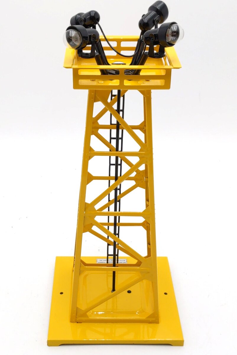 MTH 30-9025 O Gauge Yellow Floodlight Tower #395 LN/Box