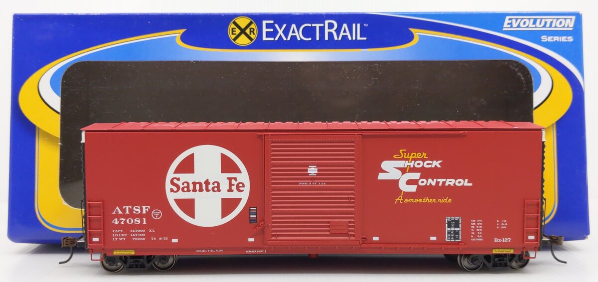 ExactRail EE-1009-1 HO Santa Fe PC&F 6033 Cu.Ft. Single Door Boxcar ATSF #47081