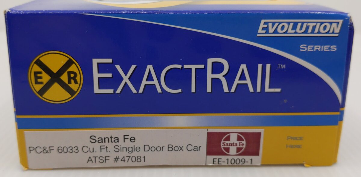 ExactRail EE-1009-1 HO Santa Fe PC&F 6033 Cu.Ft. Single Door Boxcar ATSF #47081