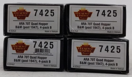 Broadway Limited 7425 N Boston & Maine ARA 70-Ton Quad Hopper Pack B (Pack of 4)