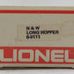 Lionel 6-9111 O Gauge Norfolk and Western 4-Bay Hopper #9111 EX/Box