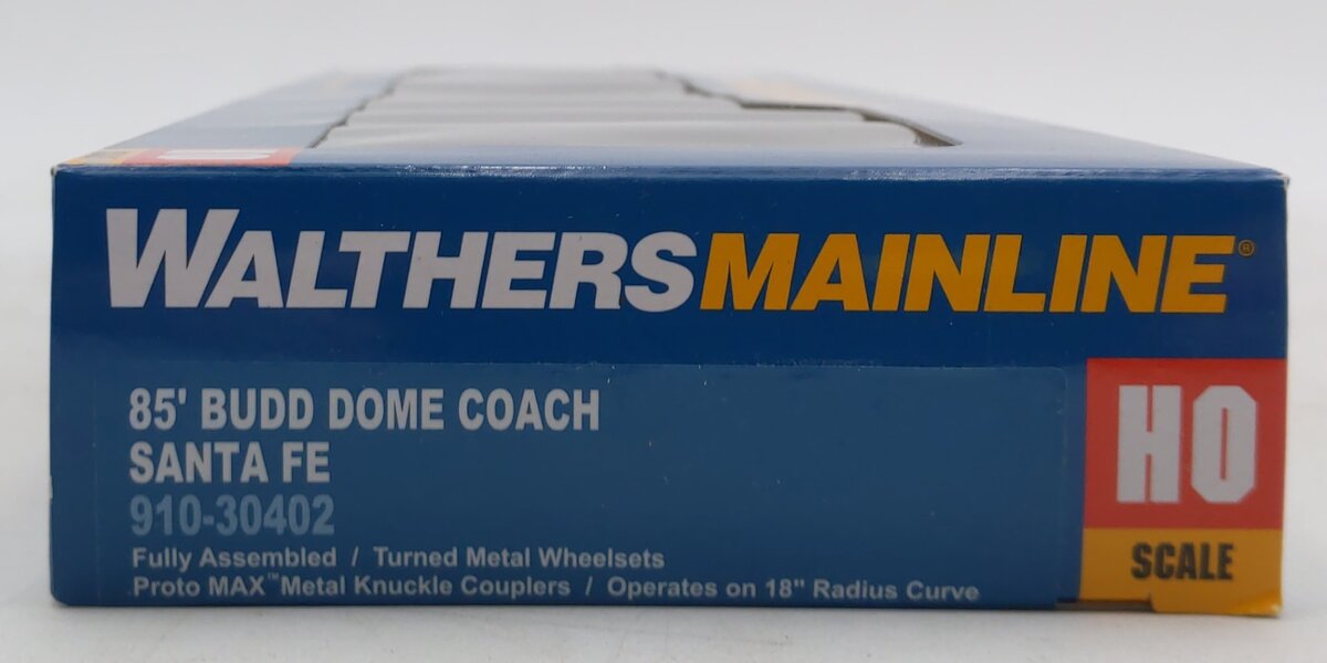 Walthers 910-30402 HO Scale Santa Fe 85' Budd Vista Dome Coach Passenger Car