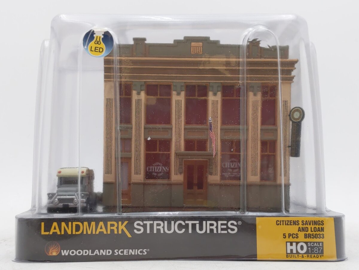 Woodland Scenics BR5033 HO Built-&-Ready Citizens Savings and Loan Building