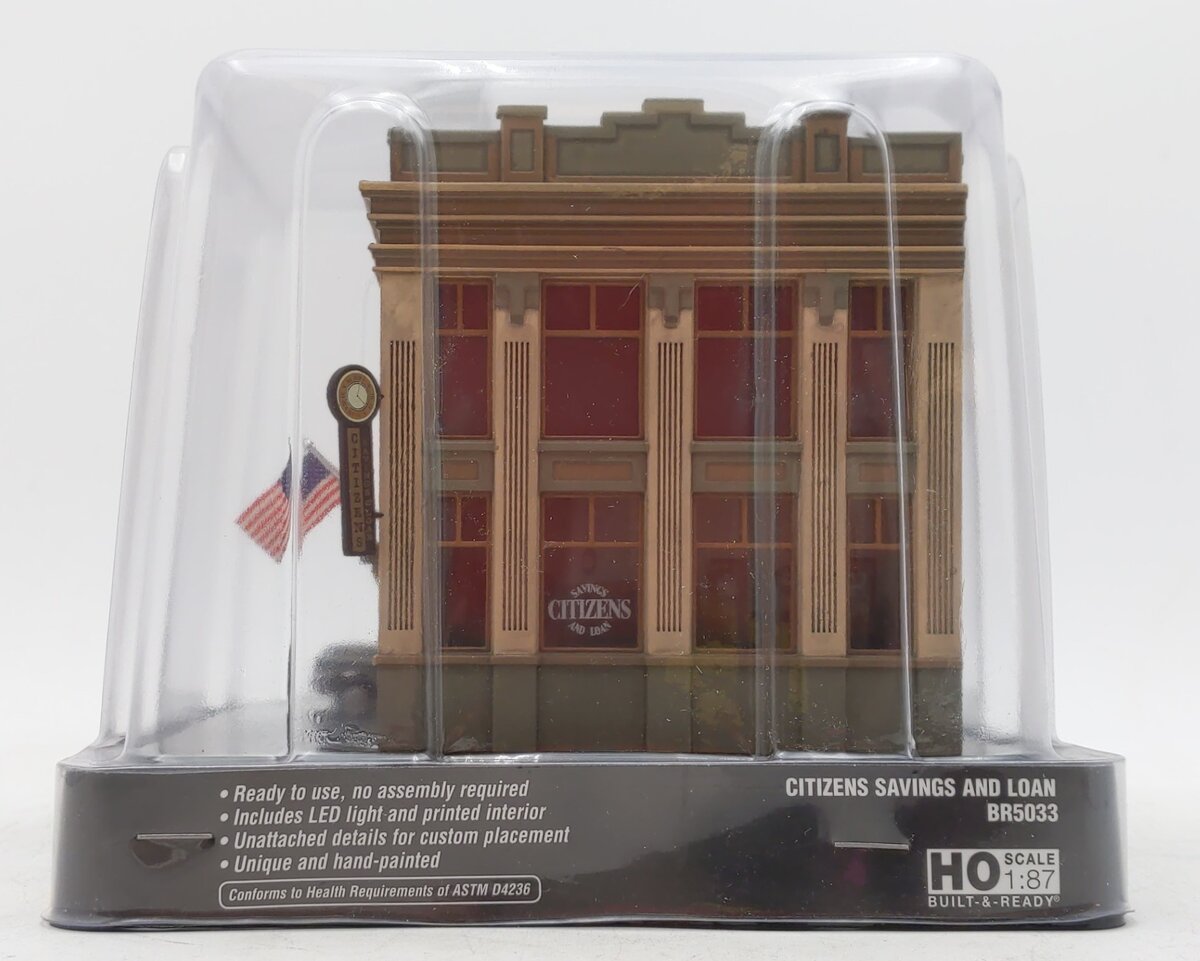Woodland Scenics BR5033 HO Built-&-Ready Citizens Savings and Loan Building
