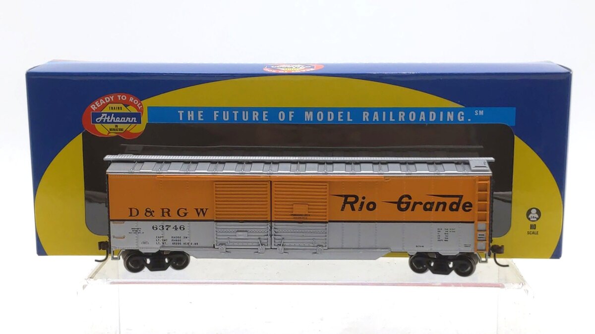 Athearn 98112 HO RTR Denver & Rio Grande Western 50' Double Door Box Car #63746