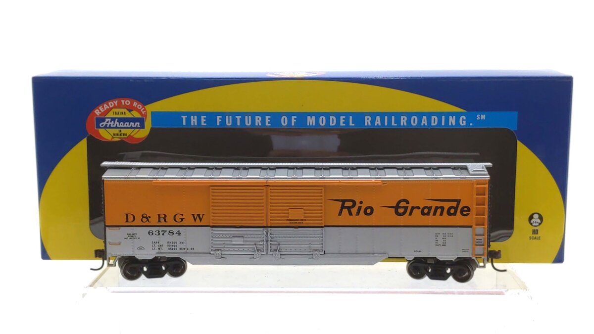 Athearn 98113 HO RTR Denver & Rio Grande Western 50' Double Door Box Car #63784