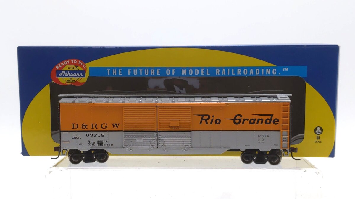 Athearn 98111 HO RTR Denver & Rio Grande Western 50' Double Door Box Car #63718 LN/Box