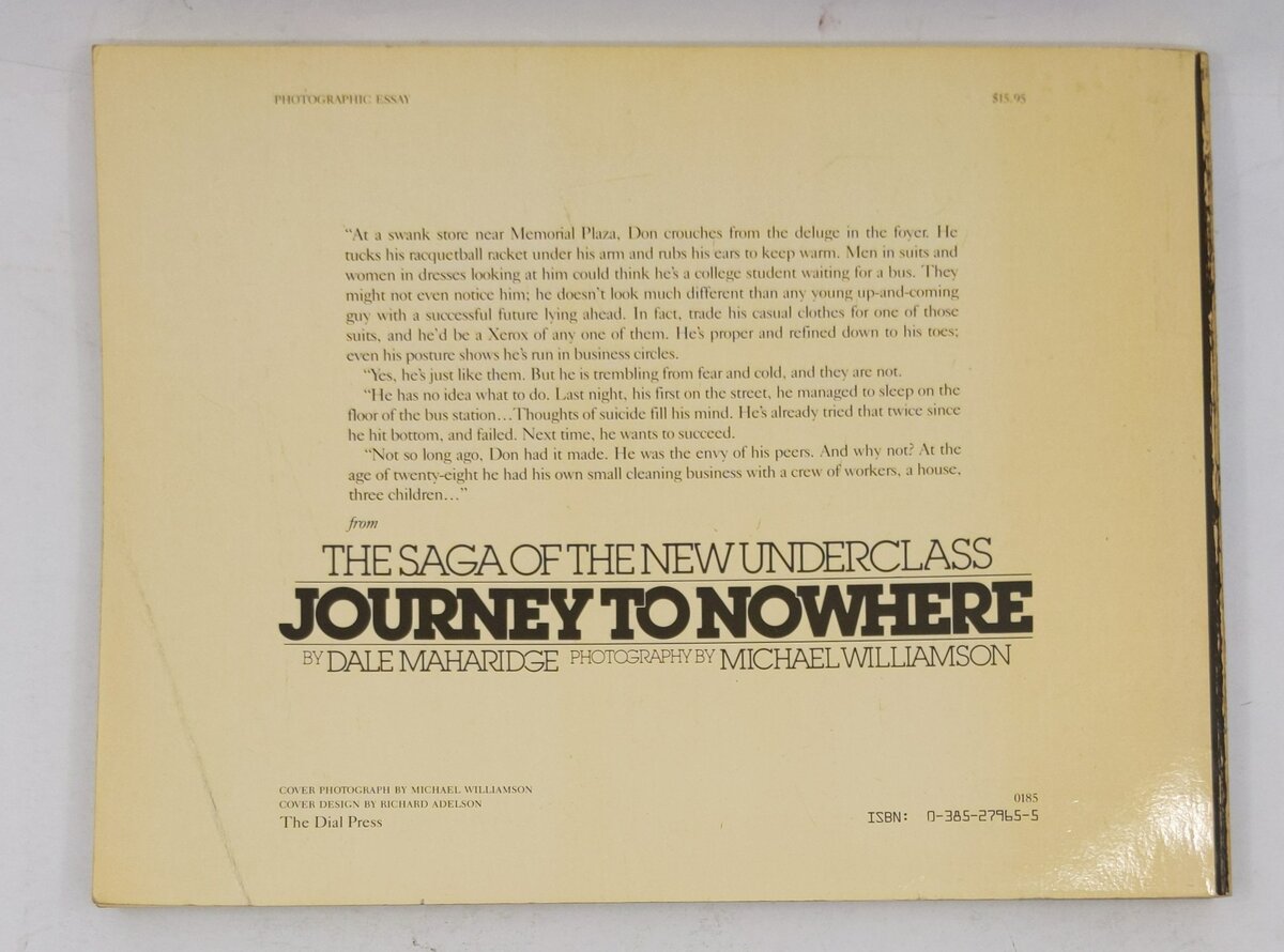Journey to Nowhere Paperback Book By Dale Maharidge EX