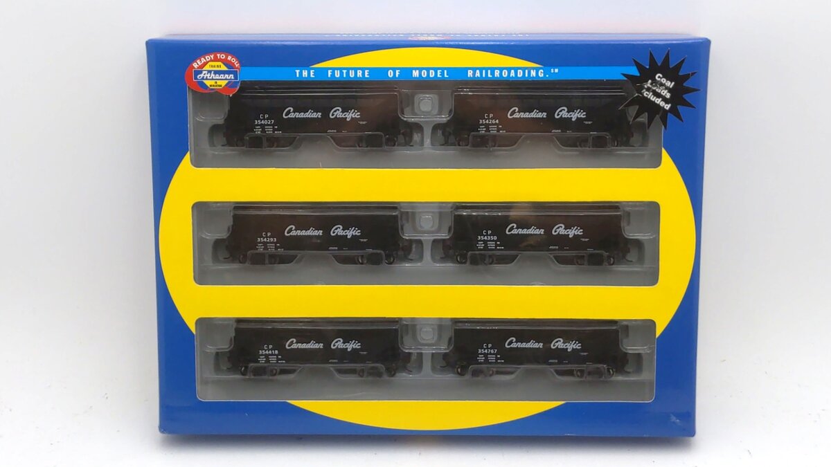 Athearn 70835 HO Scale Canadian Pacific 34' 2 Bay Offset Hopper (Pack of 6) NIB