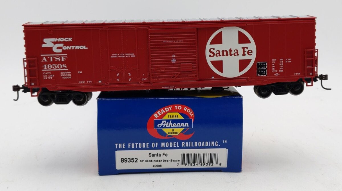 Athearn 89352 HO Scale Santa Fe 50' Combo Door Boxcar #49508