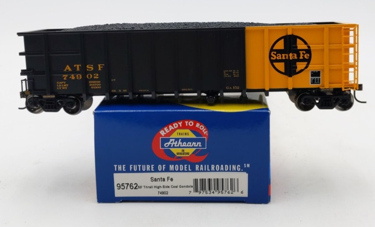 Athearn 95762 HO Scale Santa Fe RTR Thrall Gondola w/Load #74902